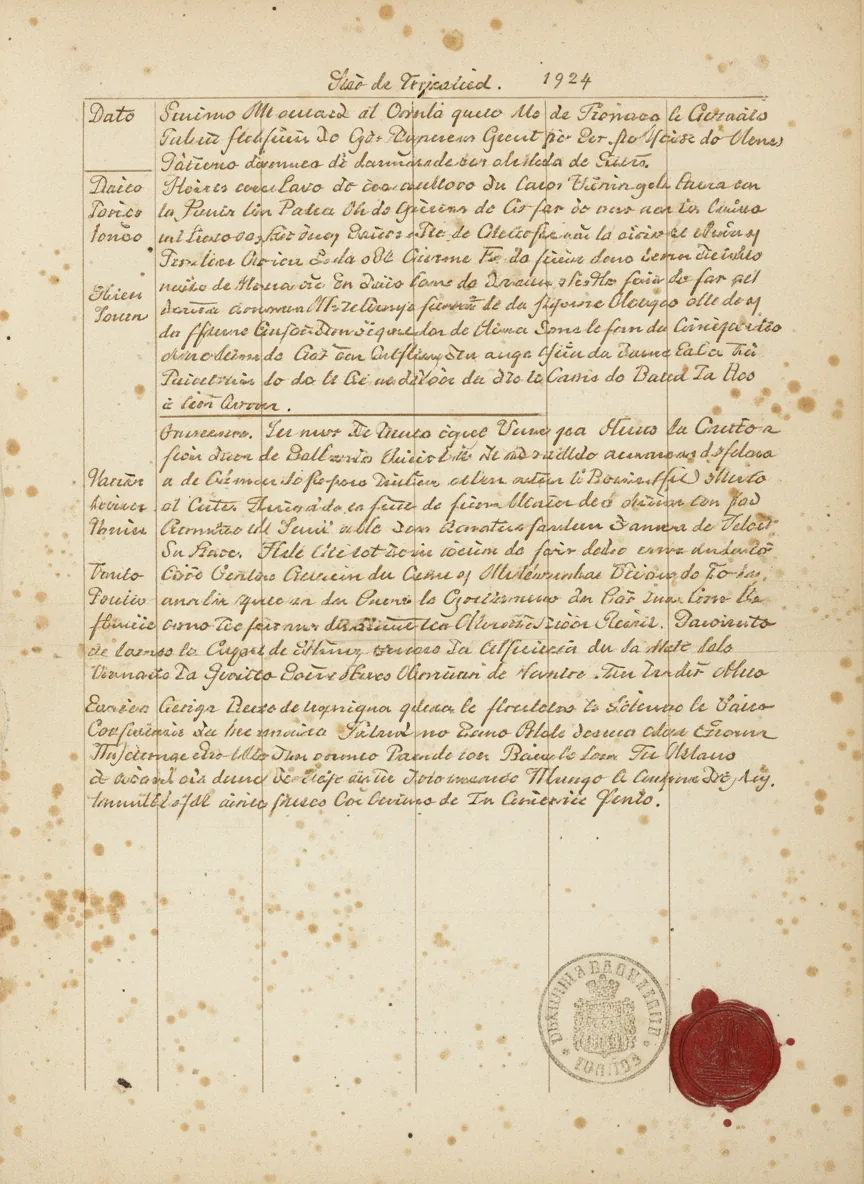 Escritura de la finca, 1924